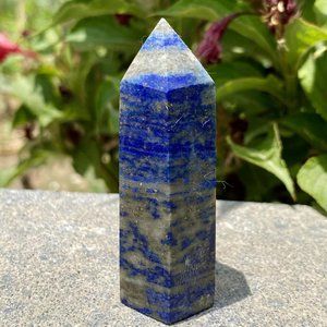 LAPIS LAZULI CRYSTAL - Wand Point Reiki Healing Spiritual Obelisk Jewelry Stone
